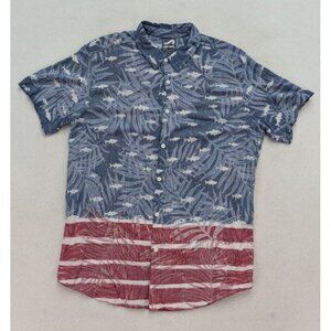 Surf Style Men's Shirt Size XL Blue Button Up Beach Surfer Vacation